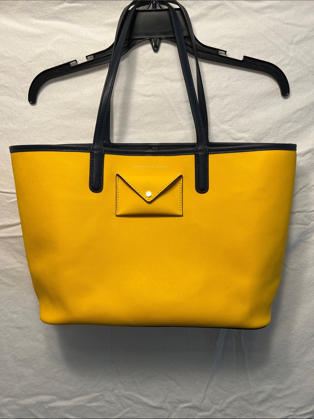 Marc Jacobs Yellow Tote with Black Trim Detachable Clutch and Envelope Pocket